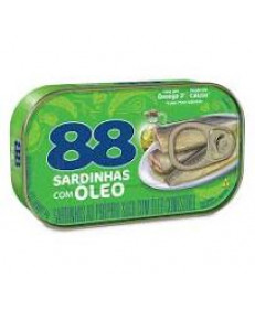 Sardinha ao Próprio Suco com Óleo Comestível 88 Lata Peso Líquido 125g Peso Drenado 75g