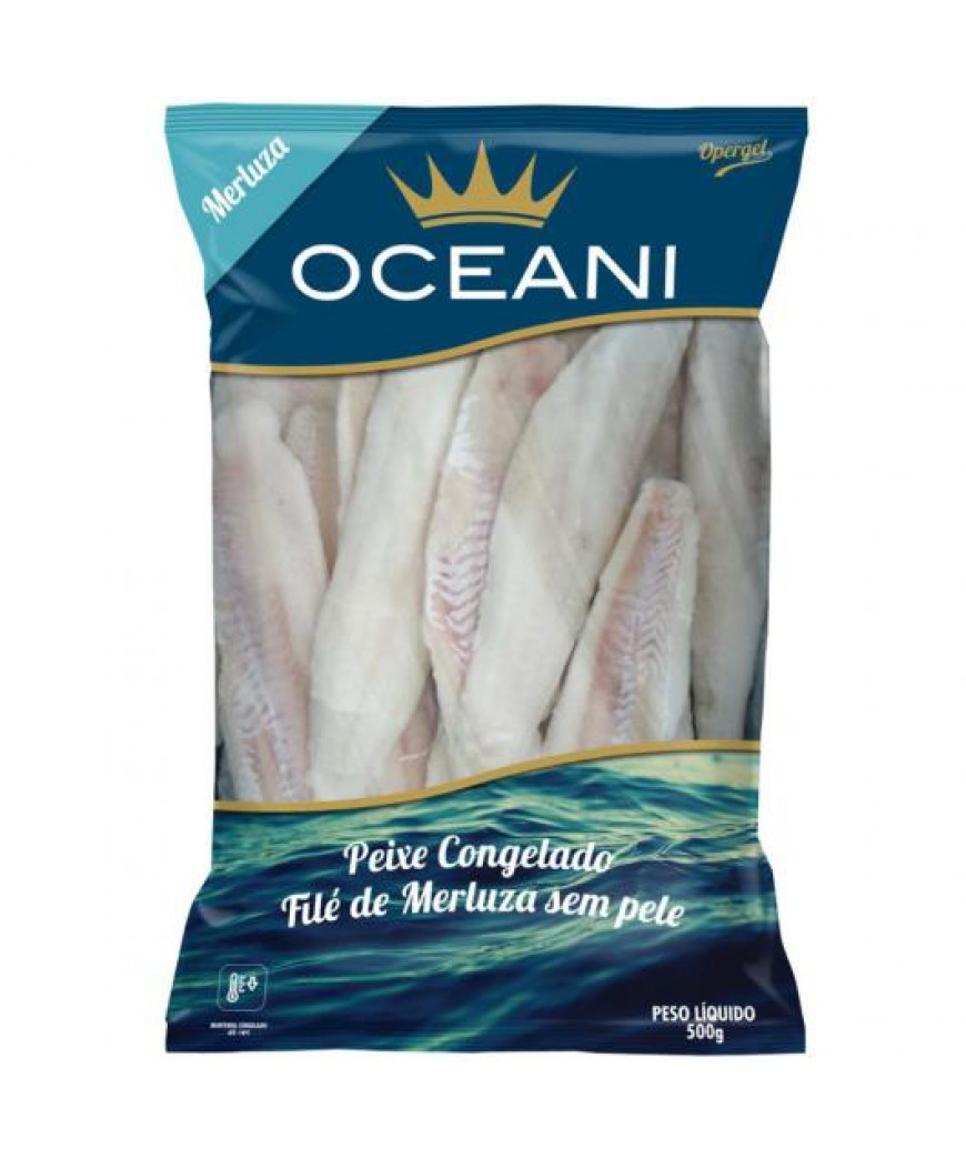 FILÉ MERLUZA SEM PELE CONGELADO OCEANI 500G