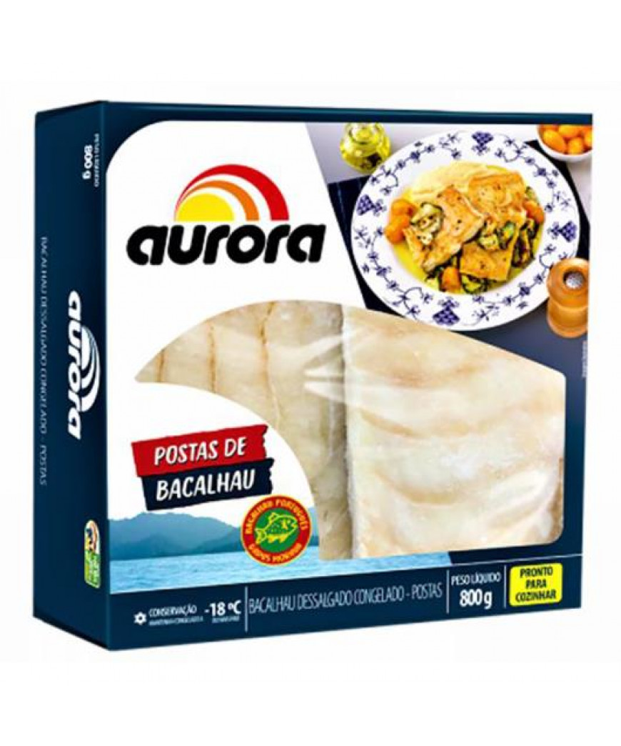 BACALHAU AURORA DESSALGADO EM POSTAS CONGELADO KG