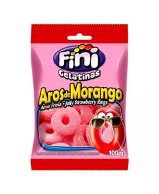 BALA AROS SABOR MORANGO FINI 100G