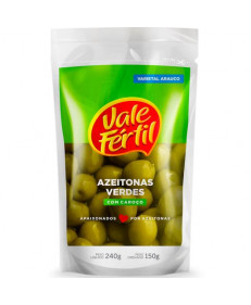 AZEITONA VERDE COM CAROÇO SACHÊ VALE FÉRTIL 150G