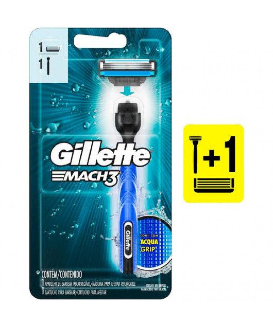 APARELHO DE BARBEAR AQUA GRIP MACH3 UNIDADE