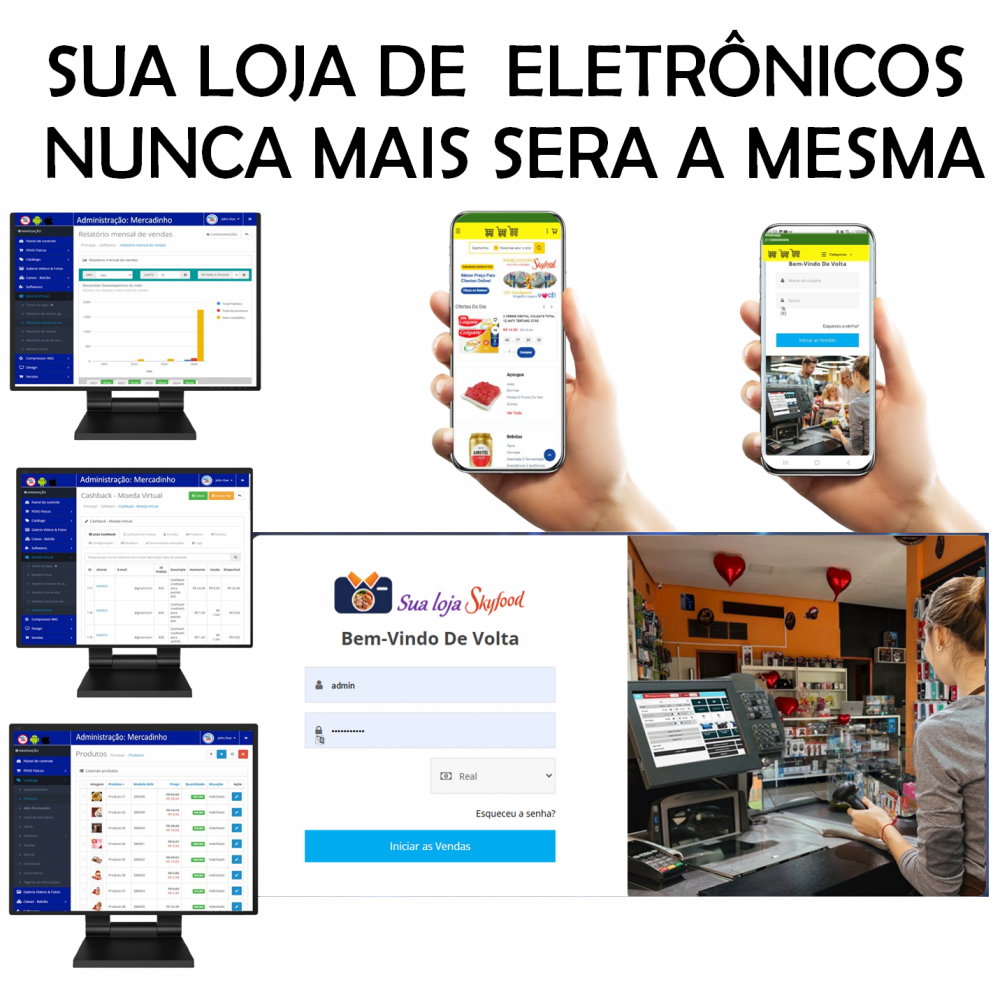 Eletrônicos -  software pdvs + site pronto + app pwa
