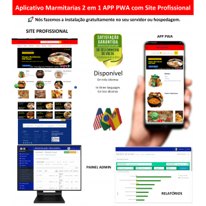 App 2em1 Marmitarias - site pronto + app