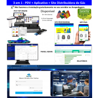 Distribuidora de G&aacute;s 3 em 1 - PDV + APP + Site - Sistema de vendas com PDV, Aplicativo e Site profissional