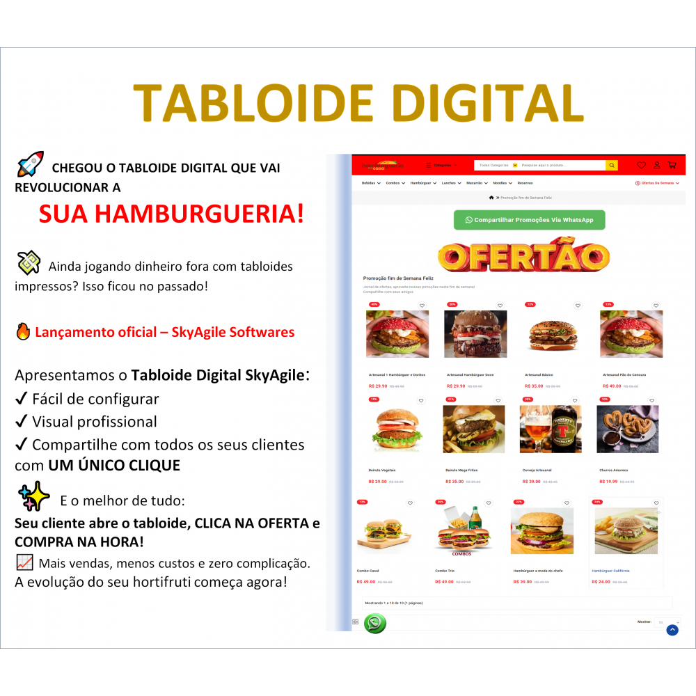 Tabloide Digital para Hamburguerias