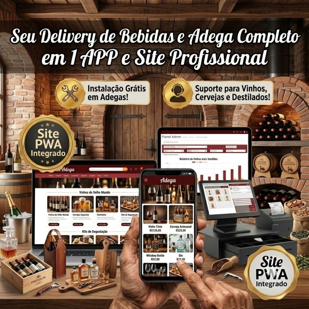 Adegas Site + AppS  (Assinatura Básico / Starter) ou mais...