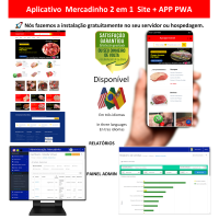 Aplicativo 2em1 Açougue - site pronto + app