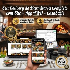 Marmitaria Site + AppS + Programa de Fidelidade Cashback  (Assinatura Avançado) ou mais...
