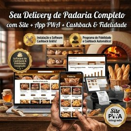 Padaria Site + AppS + Programa de Fidelidade Cashback  (Assinatura Avançado) ou mais...