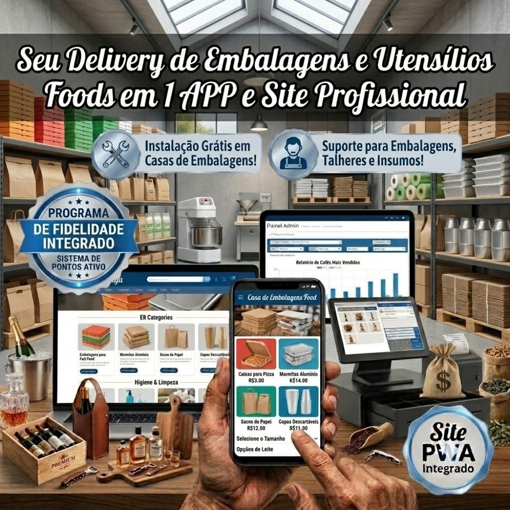Casa de Embalagens Site + AppS + Programa de Fidelidade Cashback  (Assinatura Avançado) ou mais...