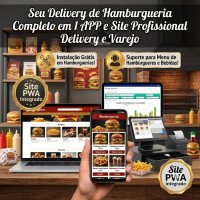 Hamburguerias Site + AppS (Assinatura Básico / Starter) ou mais...