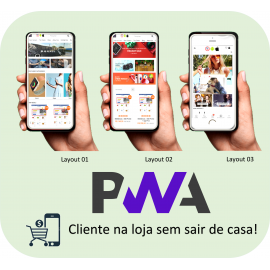 Aplicativo PWA sem Site 3 layouts   para Delivery Autopeças