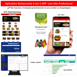 App 2em1 Restaurante - site pronto + app