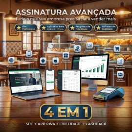 Pastelaria (Assinatura Avançado) Site + AppS + Programa de Fidelidade Cashback ou mais...