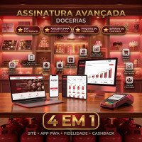 Docerias (Assinatura Avançado) Site + AppS + Programa de Fidelidade Cashback ou mais...