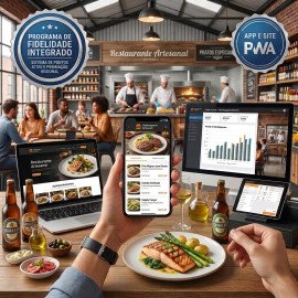 Restaurante (Assinatura Avançado) Site + AppS + Programa de Fidelidade Cashback ou mais...