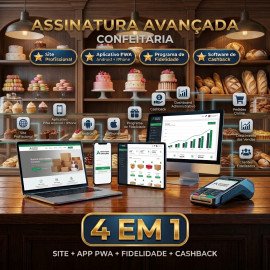Conteitarias  (Assinatura Avançado)  Site + AppS + Programa de Fidelidade Cashback ou mais...