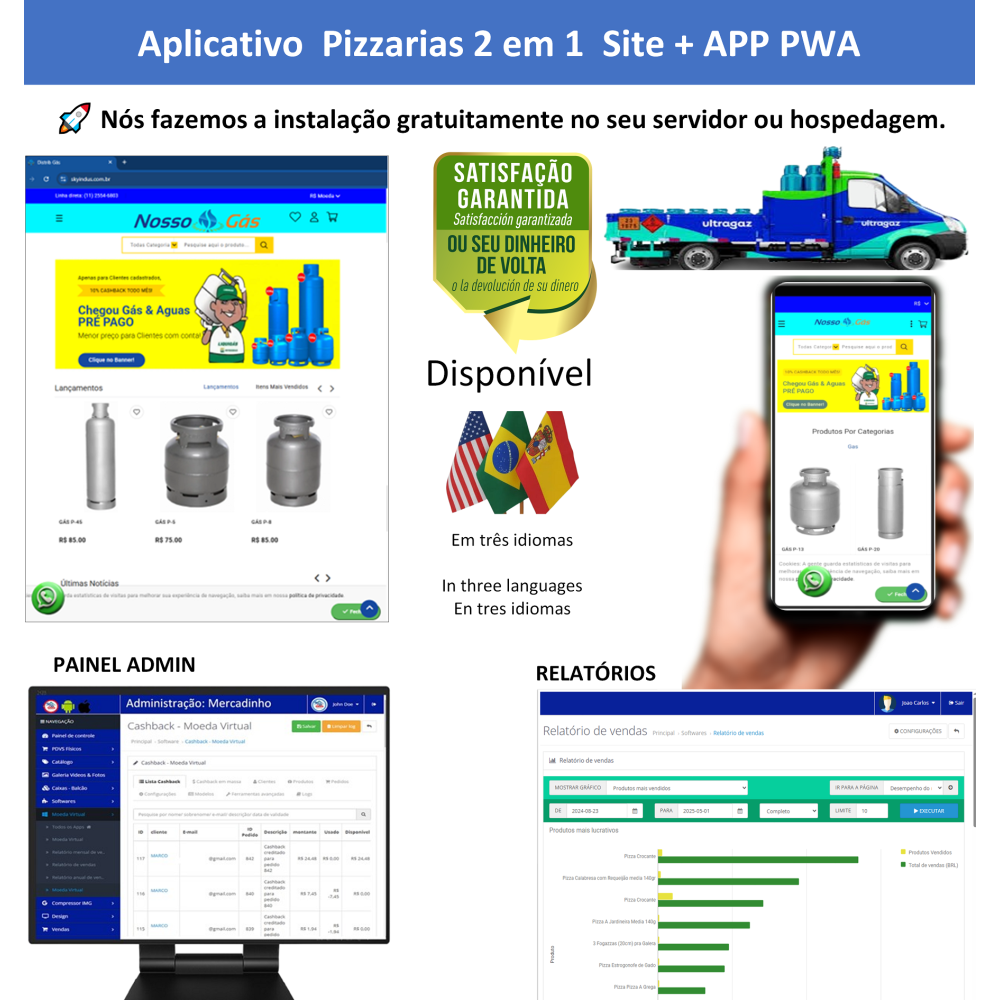 App 2em1 Distribuidora de Gás - site pronto + app App 2em1 Distribuidora de Gás - site pronto + app