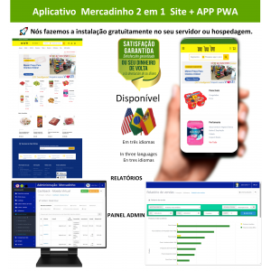 App 2em1 Mercadinhos - site pronto + app