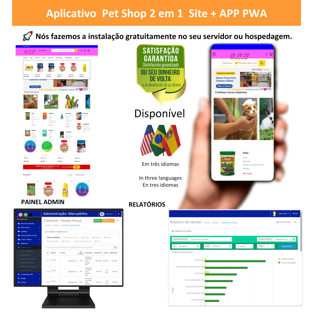 App 2em1  Pet shop - site pronto + app App 2em1  Pet shop - site pronto + app