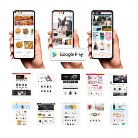 Açougues APP Android + Site para Playstore 3 Layouts no celular e 39 Layouts no Site
