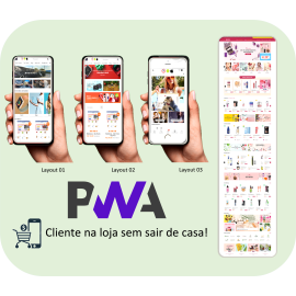 Aplicativo PWA Delivery para Distribuidora de Gás 3 Layouts no celular + Site com 15 layouts pronto para vender em 24h