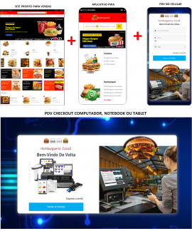 Hamburguerias -  software pdvs + site pronto + app pwa
