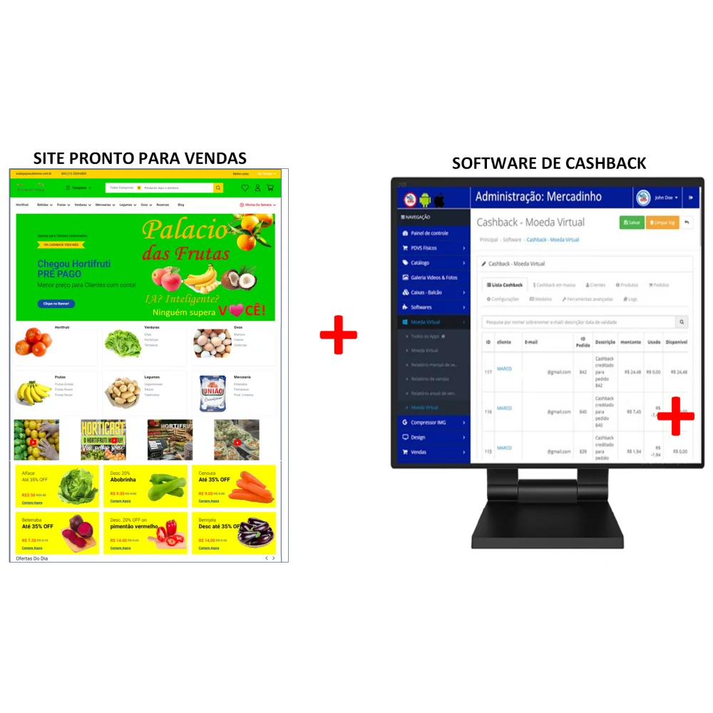 Hortifruti - site pronto + software cashback