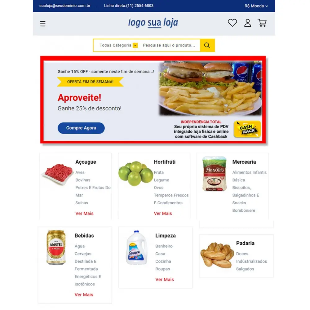 Lancherias - site pronto + software cashback