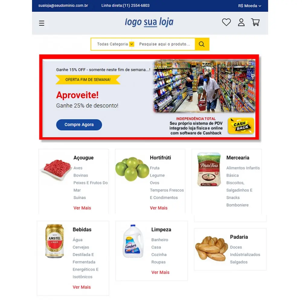 Mercadinhos - site pronto + app pwa